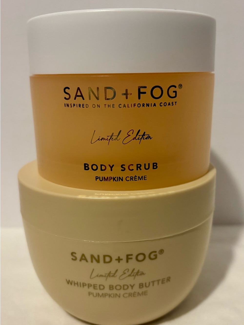 SAND+FOG Limited Edition Pumpkin Crème Body Scrub + Whipped Body Butter Set